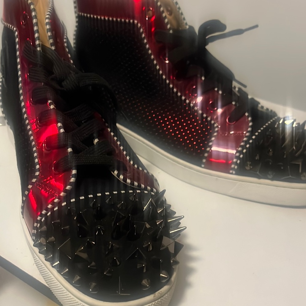louboutin boots spikes